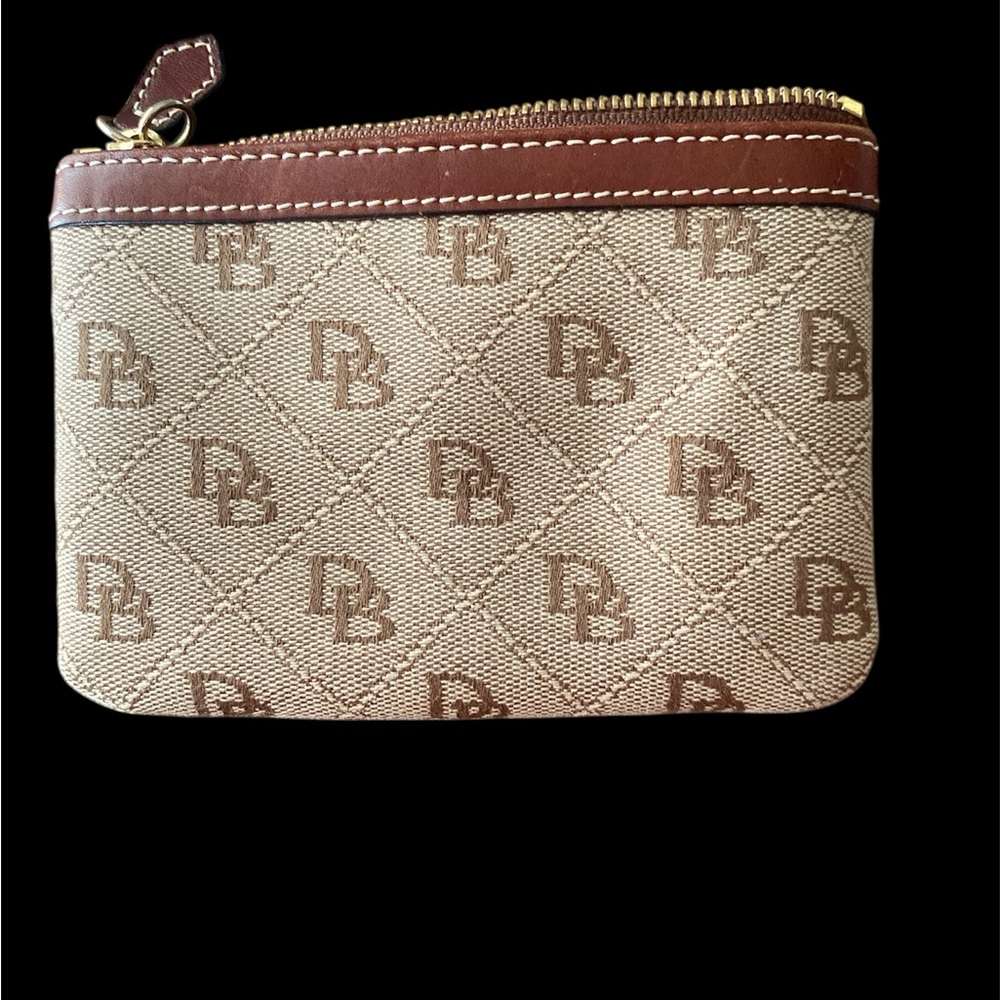 Dooney & Bourke Brown and Tan Monogram Wristlet